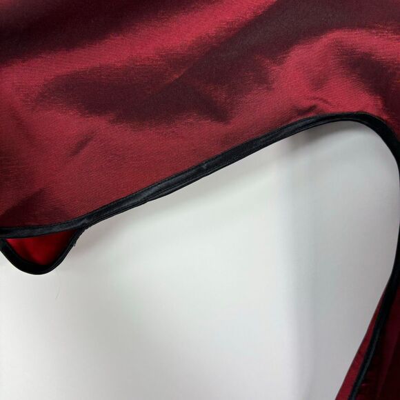 Asian red satin jacket L mandarin collar luxury boho light weight blazer style - Picture 10 of 14